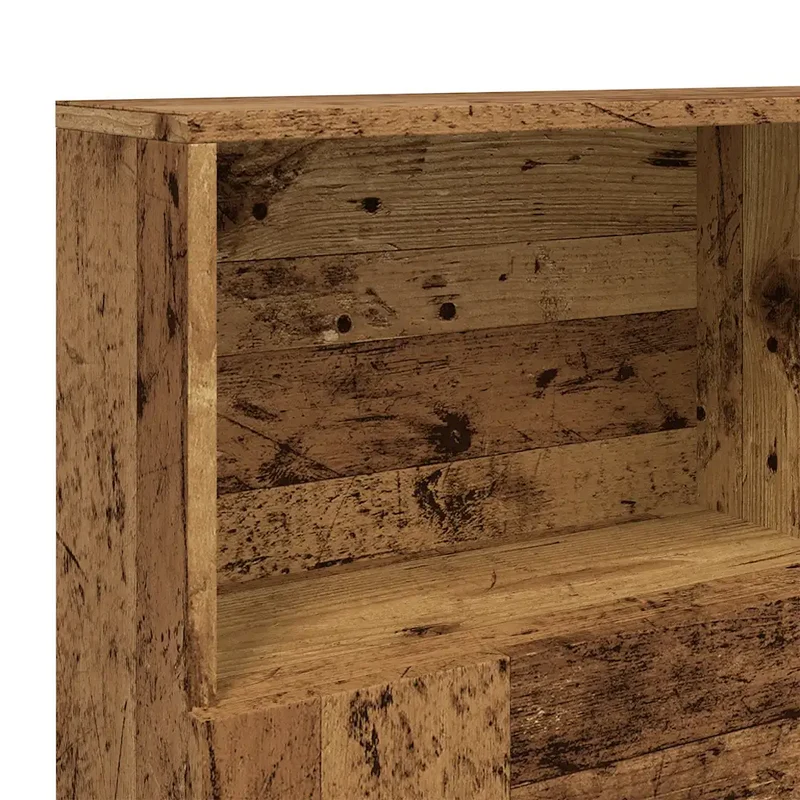 Armoire de tête de lit contemporaine rangement livres 140 x 19 x 103 cm en bois d'ingénierie vieux bois 02_0050956