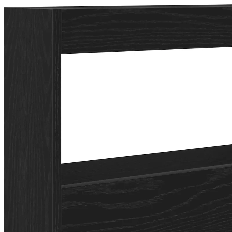 Armoire tête de lit avec LED rangement 100 x 17 x 102 cm design moderne en bois d'ingénierie chêne noir 02_0051943