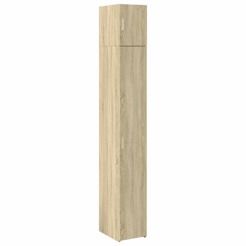 Armoire de rangement mince 30 x 42,5 x 225 cm espace vertical 8 compartiments style contemporain en bois chêne sonoma 02_0055548
