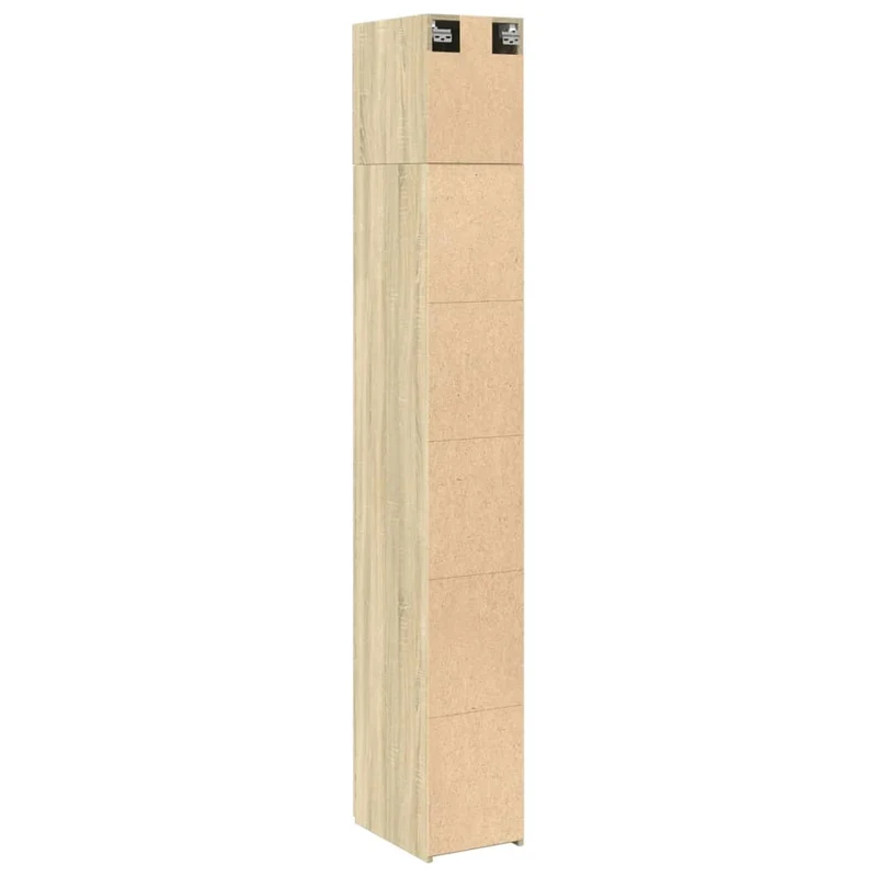 Armoire de rangement mince 30 x 42,5 x 225 cm espace vertical 8 compartiments style contemporain en bois chêne sonoma 02_0055548