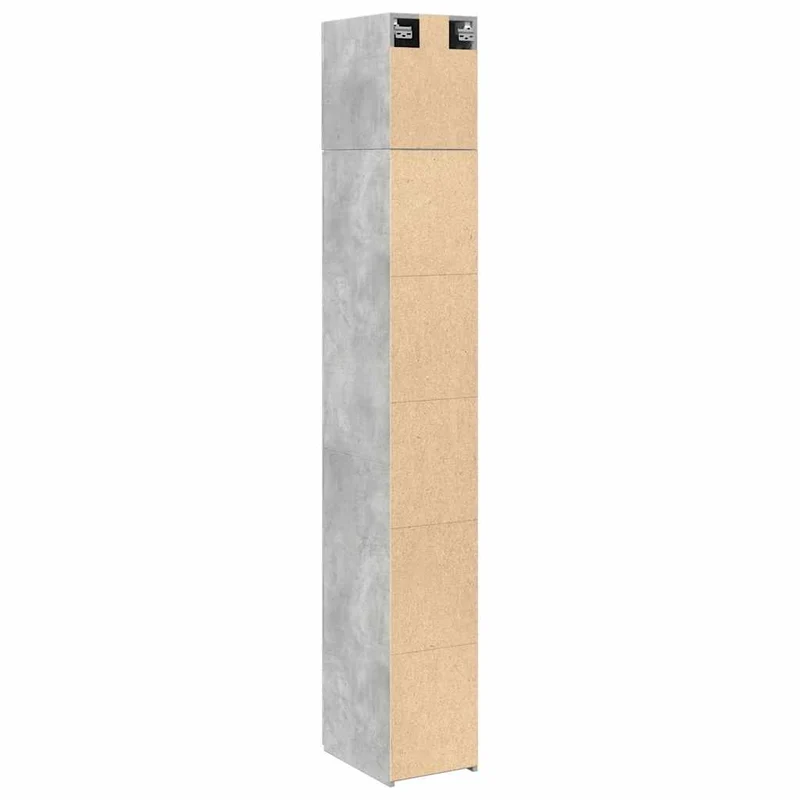 Armoire de rangement mince pour petits espaces 30 x 42,5 x 225 cm avec 8 compartiments style moderne en bois d'ingénierie gris béton 02_0055549