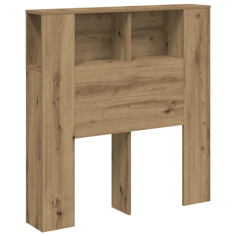 Armoire de tête de lit contemporaine avec rangement 100 x 18 x 102 cm en bois d'ingénierie chêne artisanal 02_0050965