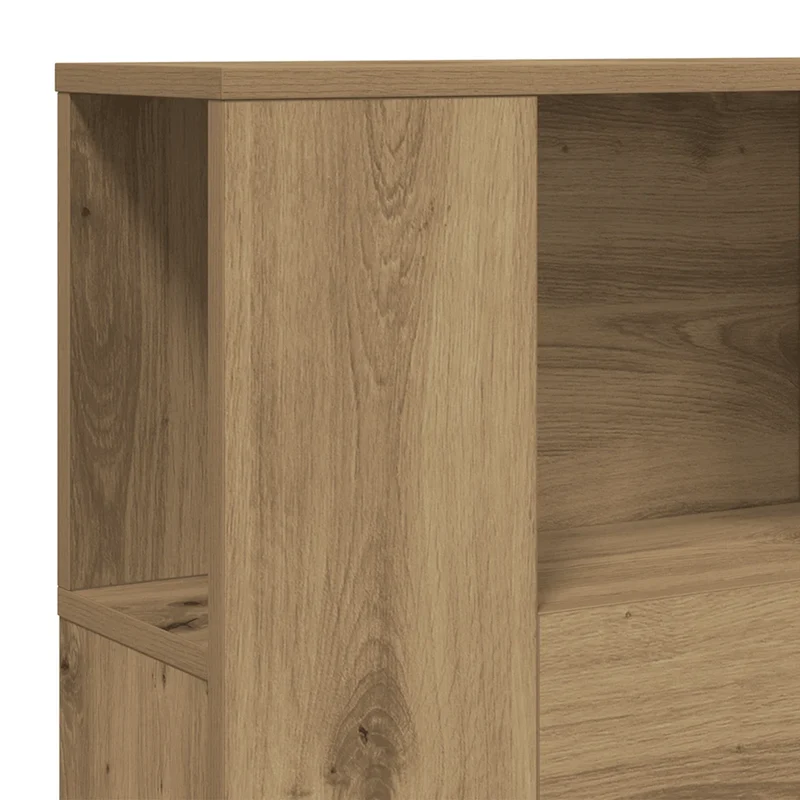 Armoire de tête de lit contemporaine avec rangement 100 x 18 x 102 cm en bois d'ingénierie chêne artisanal 02_0050965