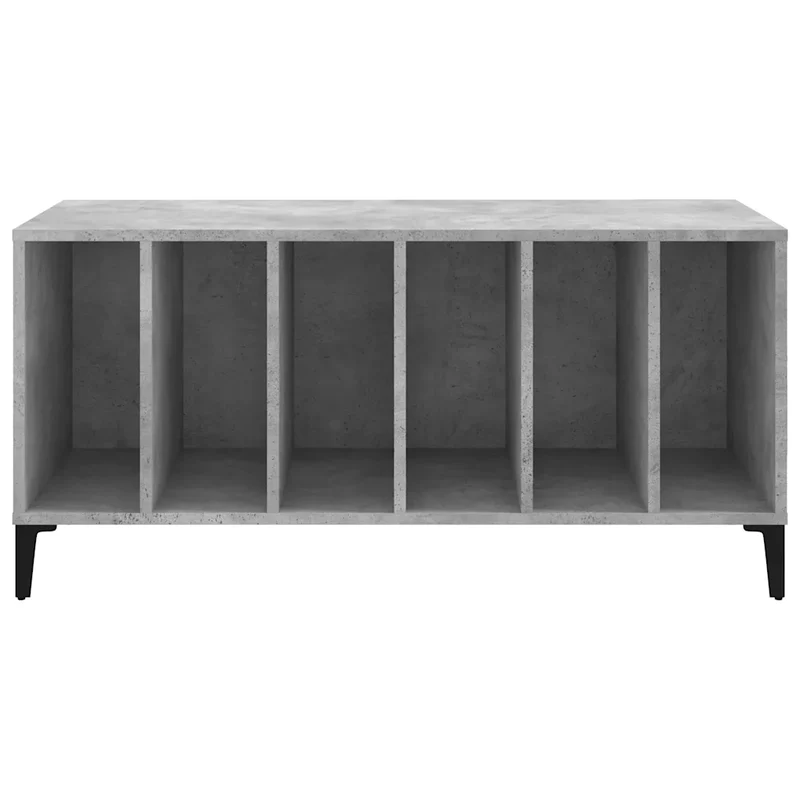 Armoire à disques multifonctionnelle salon 100 x 38 x 48 cm style industriel en bois d'ingénierie gris béton 02_0049225