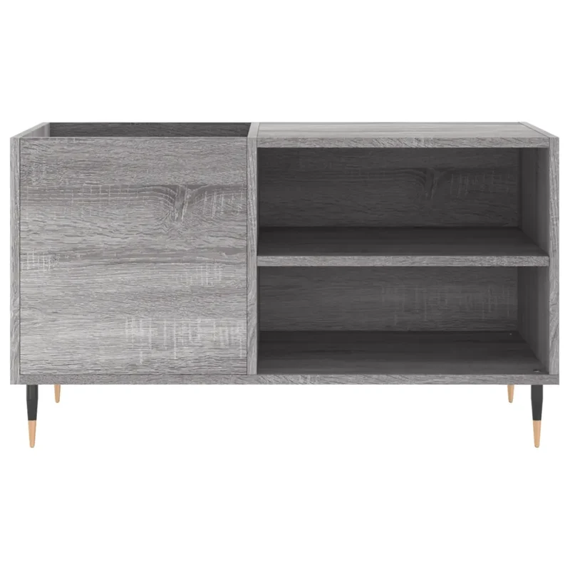 Armoire à disques classique avec espace de rangement 85 x 38 x 48 cm en bois d'ingénierie gris 02_0049106