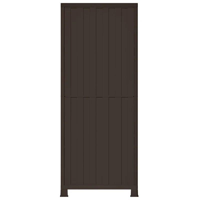 Armoire de rangement compacte 68 x 39 x 171 cm avec 2 portes et 6 étagères design en plastique gris 02_0046948