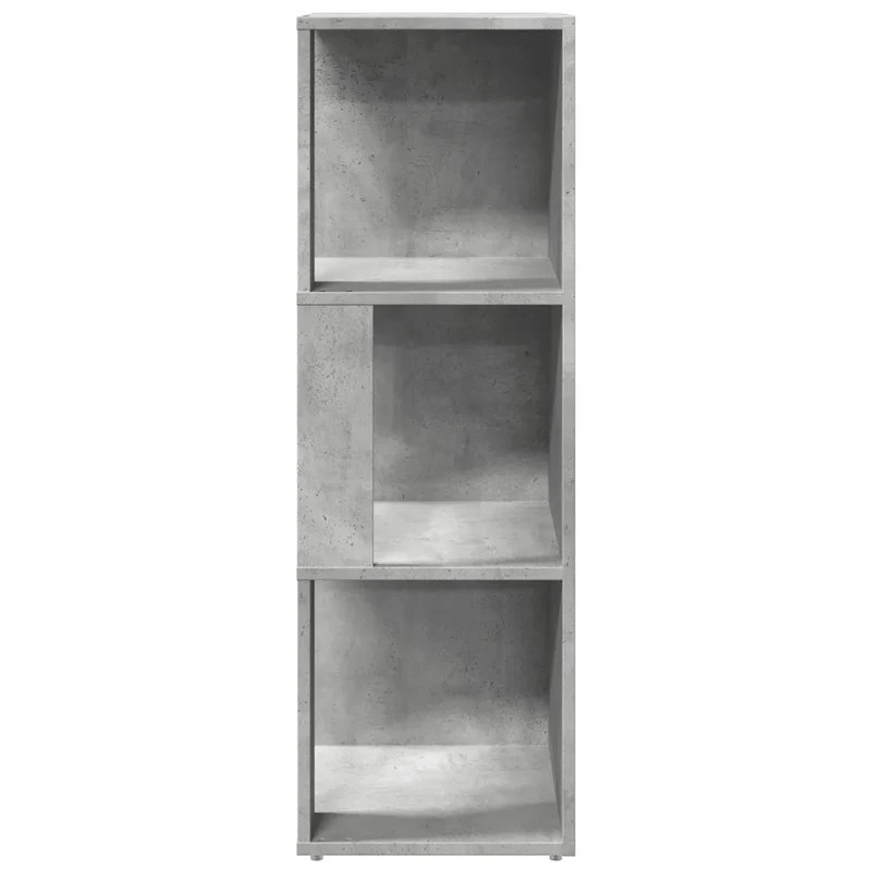Armoire d'angle élégante compacte 33 x 33 x 100 cm 3 compartiments salon en bois d'ingénierie gris béton 02_0047971
