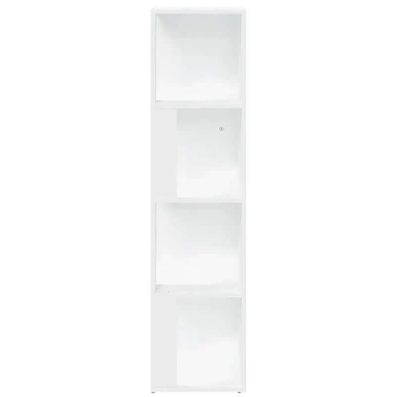 Armoire d'angle blanche compacte rangement 33 x 33 x 132 cm design élégant pour salon chambre en bois blanc 02_0047972