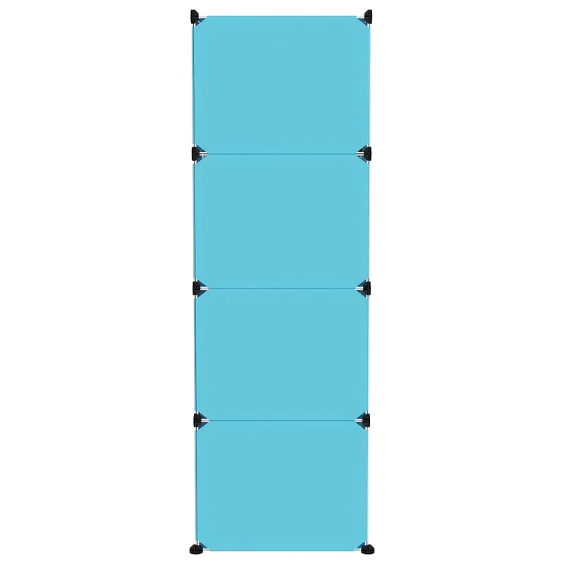 Armoire de rangement cubique pour enfants 110 x 46,5 x 144 cm structure solide finitions colorées en PP bleu 02_0047050
