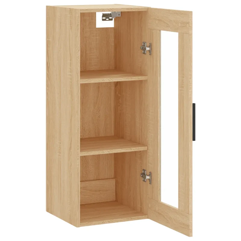 Armoire murale design pratique rangement 34,5 x 34 x 90 cm en bois d'ingénierie chêne sonoma 02_0048696