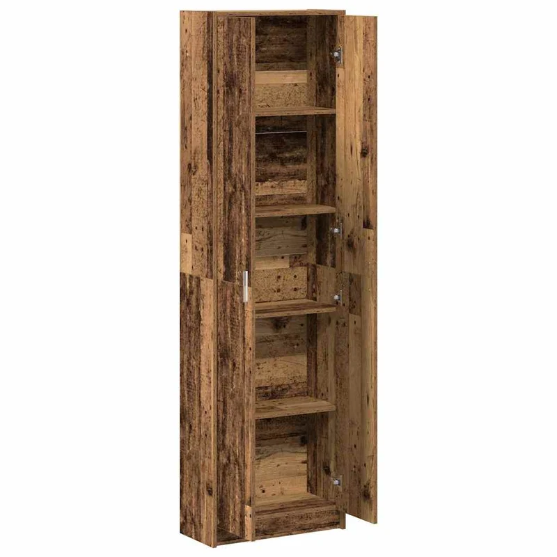 Armoire moderne en bois d'ingénierie 55 x 25 x 189 cm grand espace de rangement épurée en bois ancien 02_0055921