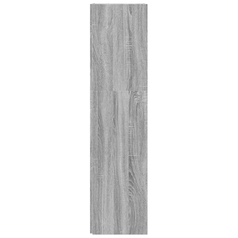 Armoire d'angle classique rangement 33 x 33 x 132 cm design compact salon bureau en bois d'ingénierie gris 02_0048263