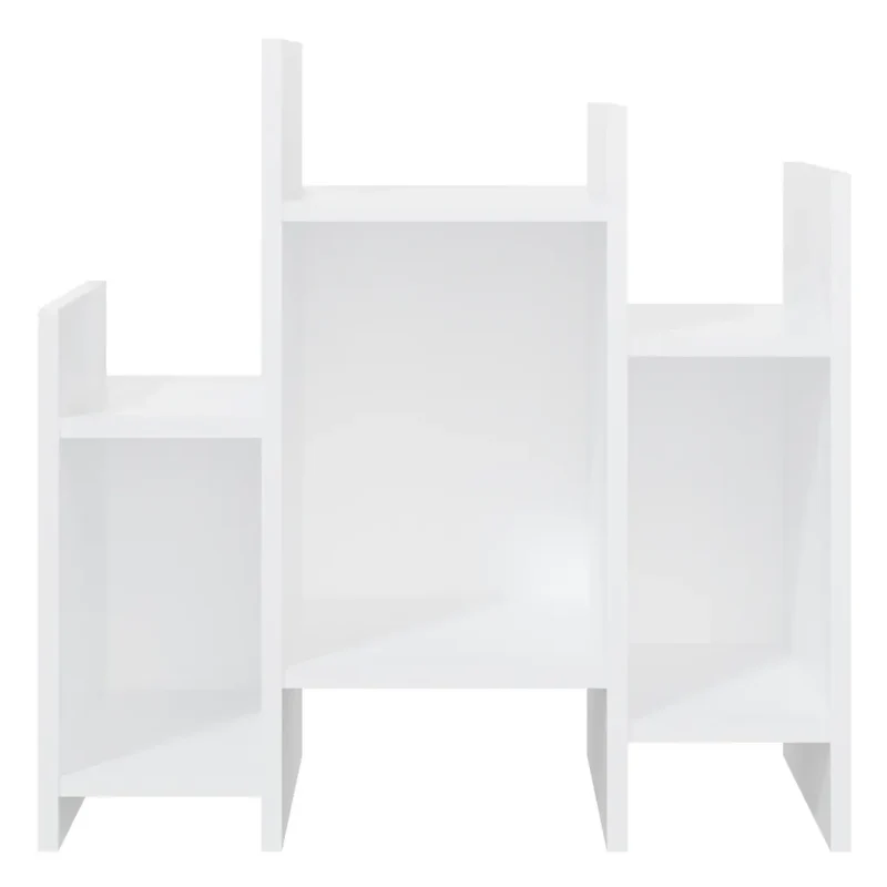 Armoire latérale avec 6 étagères pratique rangement salon 60 x 26 x 60 cm en aggloméré blanc 02_0047873
