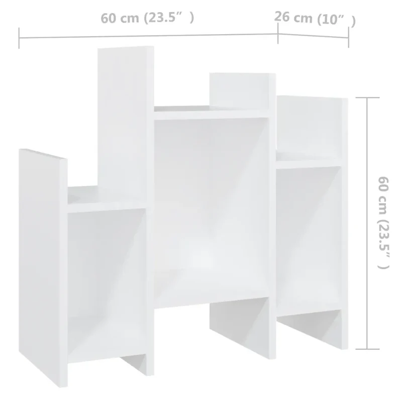 Armoire latérale avec 6 étagères pratique rangement salon 60 x 26 x 60 cm en aggloméré blanc 02_0047873