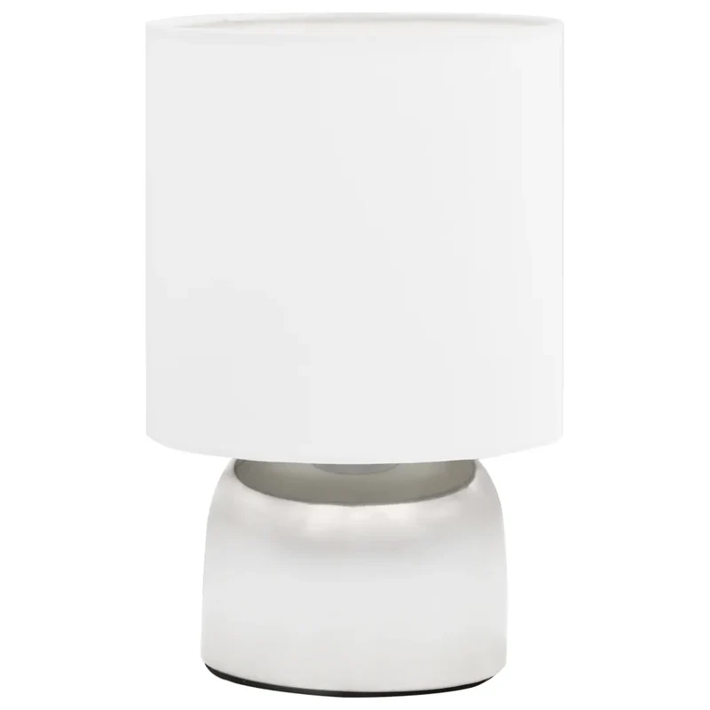 Lot de 2 lampes de table colonnaires modernes avec bouton tactile 16 x 25 cm en métal blanc 02_0046012