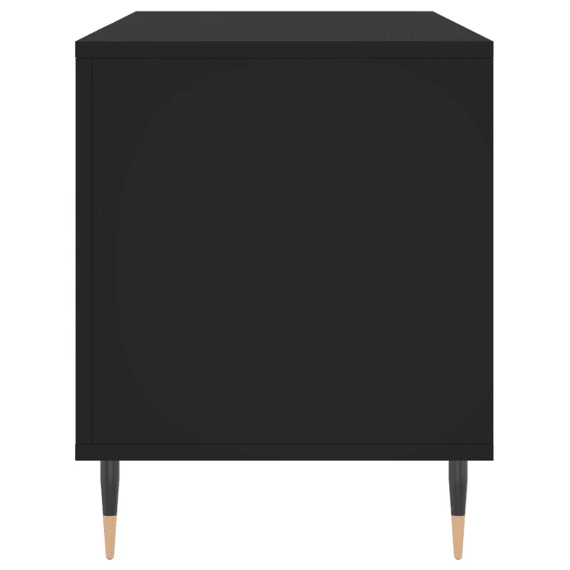 Armoire à disques pratique et classique 100 x 38 x 48 cm espace de rangement design industriel en bois noir 02_0049141