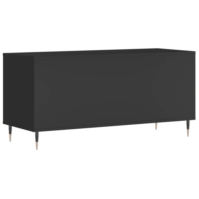 Armoire à disques pratique et classique 100 x 38 x 48 cm espace de rangement design industriel en bois noir 02_0049141