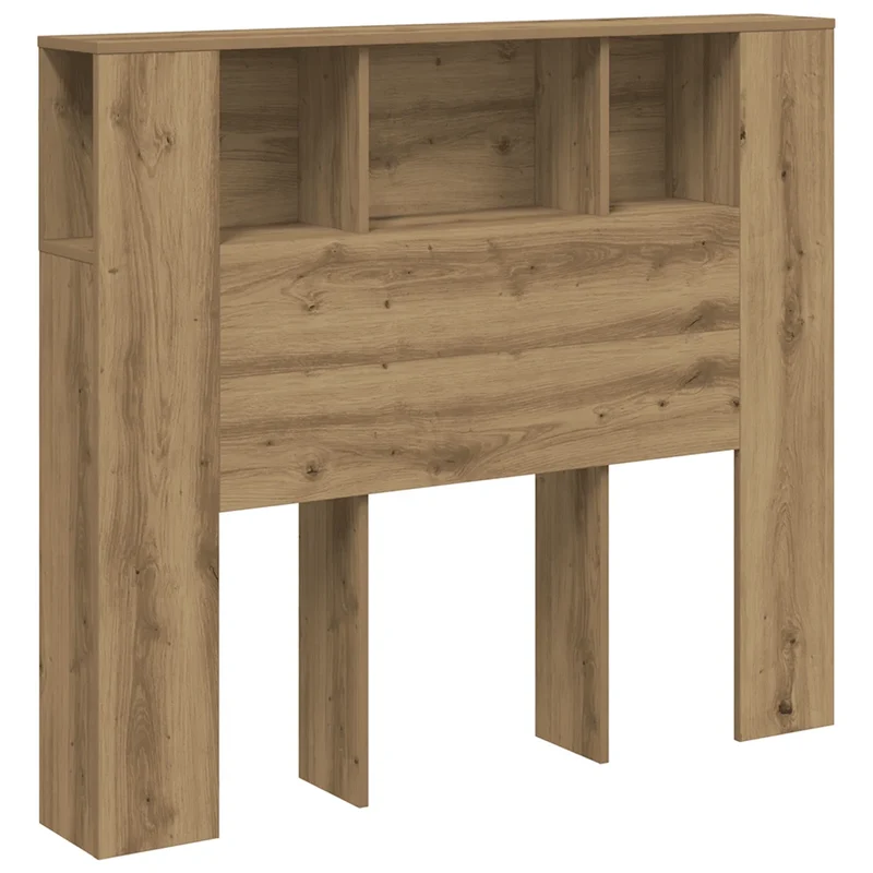 Armoire de tête de lit contemporaine rangement 120 x 19 x 104 cm en bois d'ingénierie chêne artisanal 02_0050967