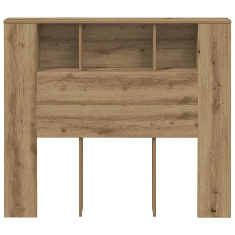 Armoire de tête de lit contemporaine rangement 120 x 19 x 104 cm en bois d'ingénierie chêne artisanal 02_0050967