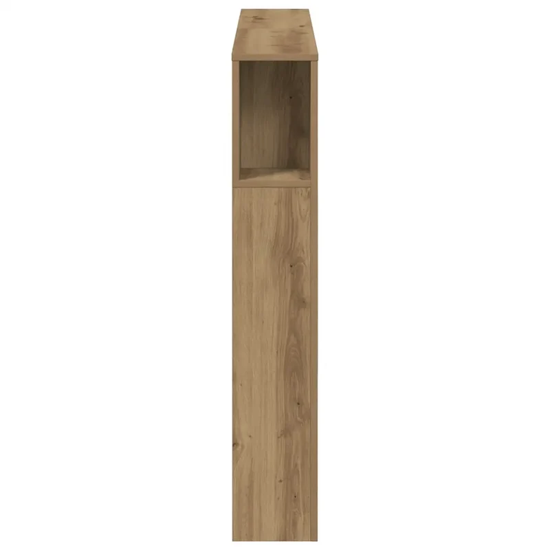 Armoire de tête de lit contemporaine rangement 120 x 19 x 104 cm en bois d'ingénierie chêne artisanal 02_0050967