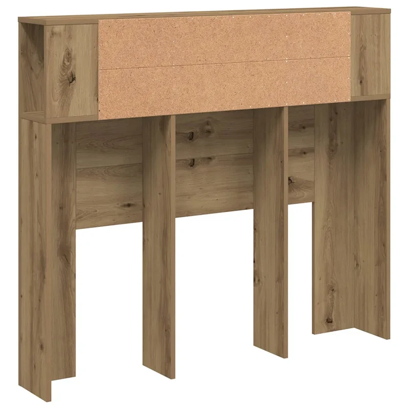 Armoire de tête de lit contemporaine rangement 120 x 19 x 104 cm en bois d'ingénierie chêne artisanal 02_0050967