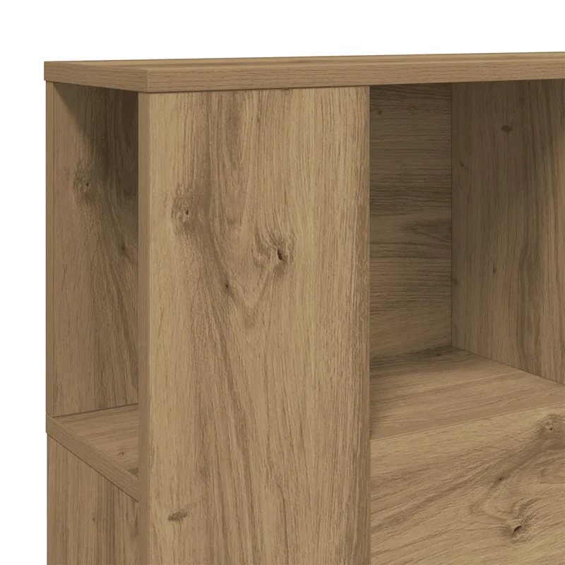 Armoire de tête de lit contemporaine rangement 120 x 19 x 104 cm en bois d'ingénierie chêne artisanal 02_0050967
