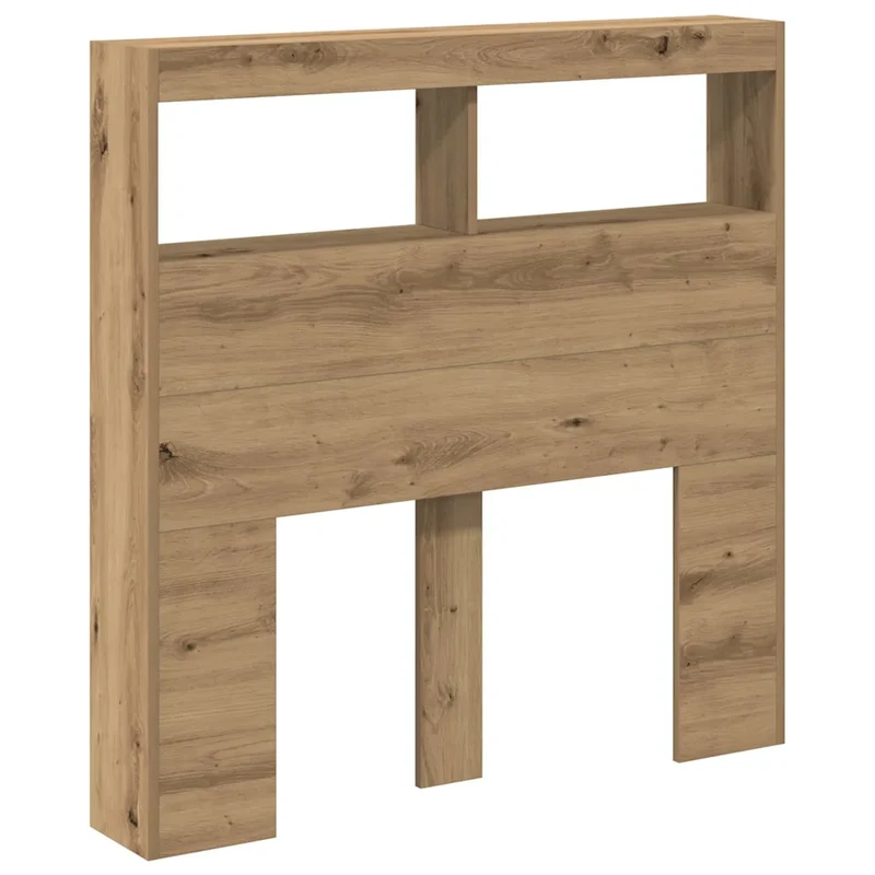 Armoire tête de lit avec LED contemporaine design moderne 100 x 17 x 102 cm en bois d'ingénierie chêne artisanal 02_0051942