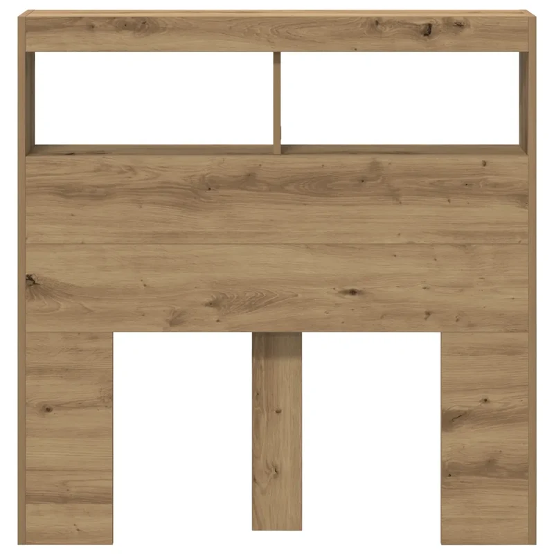 Armoire tête de lit avec LED contemporaine design moderne 100 x 17 x 102 cm en bois d'ingénierie chêne artisanal 02_0051942