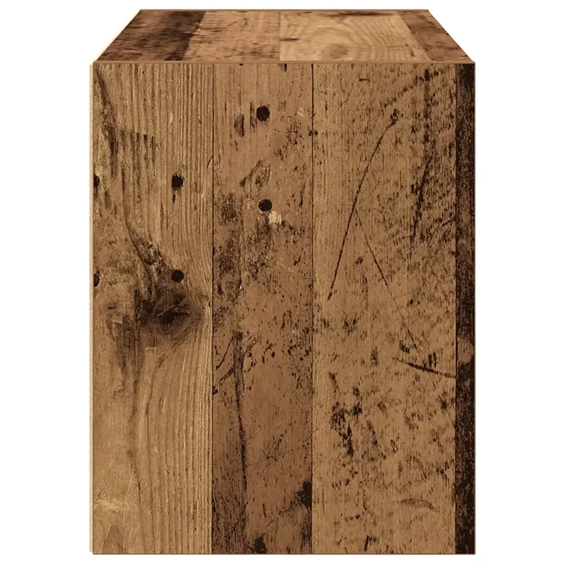 Armoire de rangement empilable 60 x 31 x 40 cm avec 2 tiroirs pratique style vintage en bois vieux bois 02_0051201