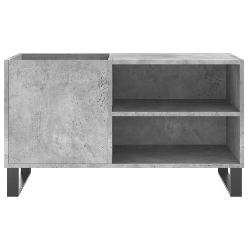 Armoire à disques carrée vintage pratique rangement 85 x 38 x 48 cm en bois d'ingénierie gris béton 02_0049119