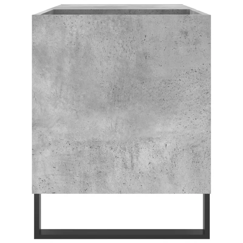 Armoire à disques carrée vintage pratique rangement 85 x 38 x 48 cm en bois d'ingénierie gris béton 02_0049119