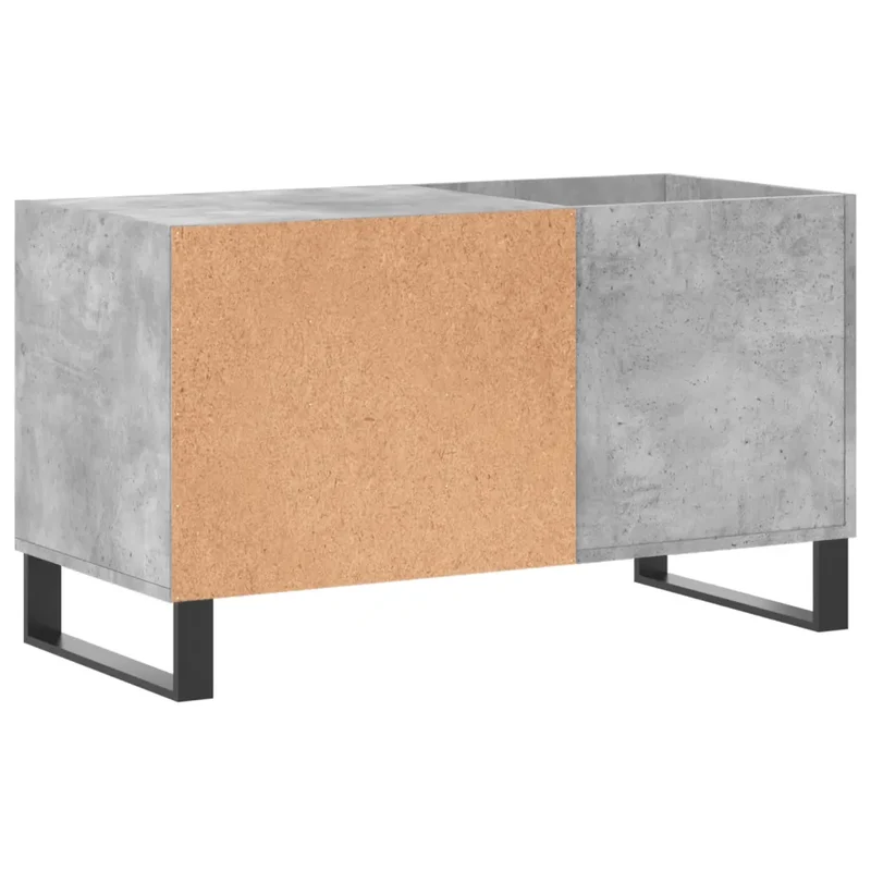 Armoire à disques carrée vintage pratique rangement 85 x 38 x 48 cm en bois d'ingénierie gris béton 02_0049119