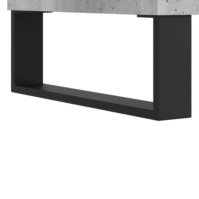 Armoire à disques carrée vintage pratique rangement 85 x 38 x 48 cm en bois d'ingénierie gris béton 02_0049119