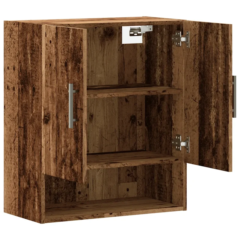 Armoire murale vintage bois d'ingénierie 60 x 31 x 70 cm grand espace rangement finition rustique en bois vieux 02_0051132