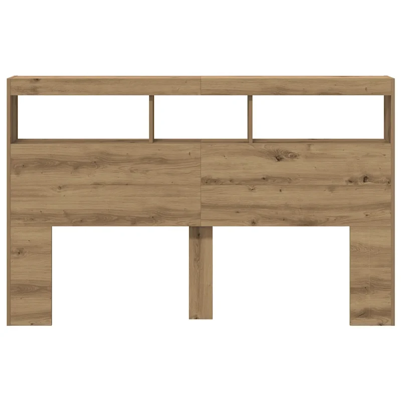 Armoire tête de lit avec LED moderne rangement intégral 160 x 17 x 102 cm en bois d'ingénierie chêne artisanal 02_0051948
