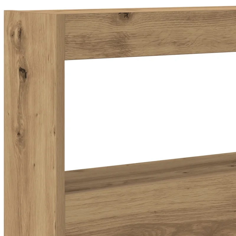 Armoire tête de lit avec LED moderne rangement intégral 160 x 17 x 102 cm en bois d'ingénierie chêne artisanal 02_0051948