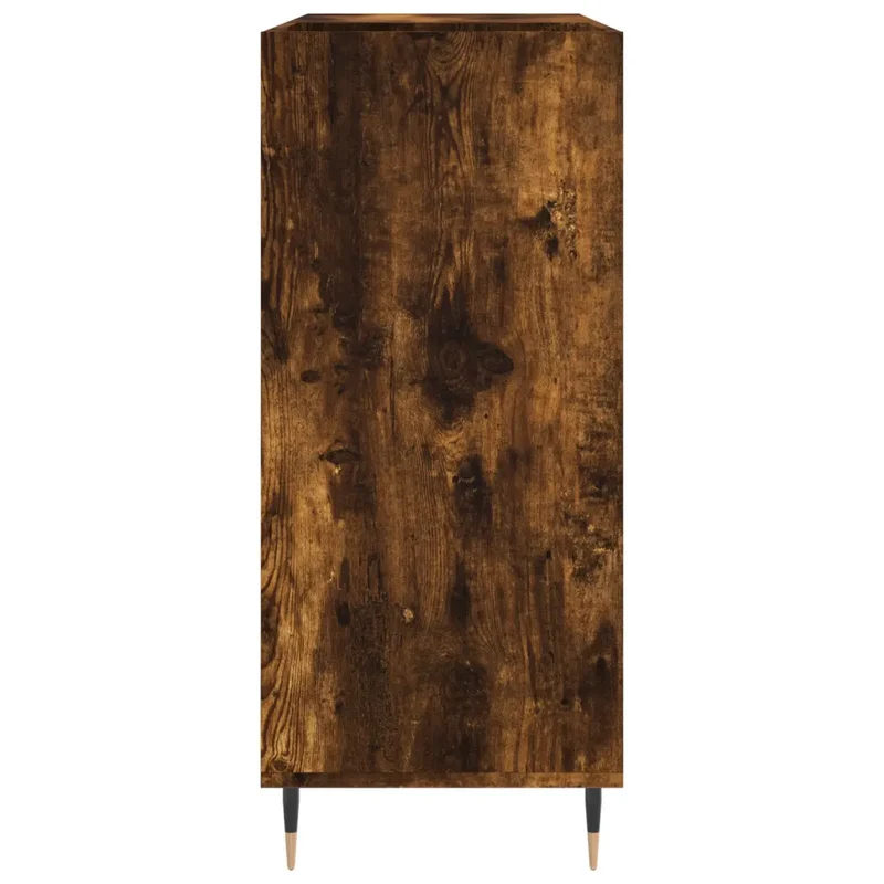 Armoire à disques classique pratique 84,5 x 38 x 89 cm robuste style industriel en bois chêne fumé 02_0049164