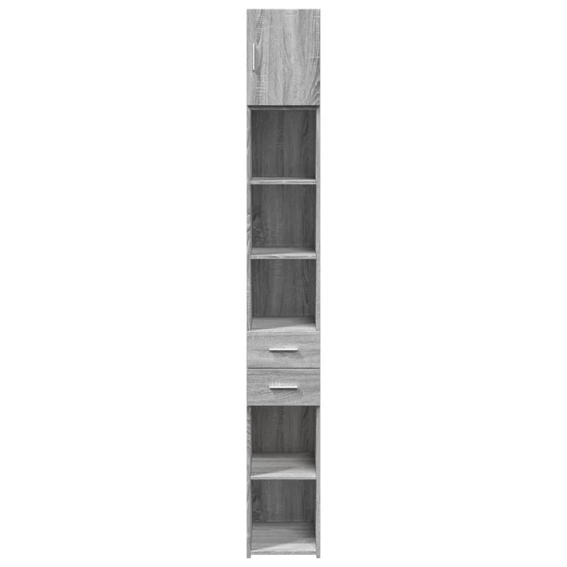 Armoire de rangement mince design moderne économisant espace 30 x 42,5 x 225 cm en bois d'ingénierie gris 02_0055557