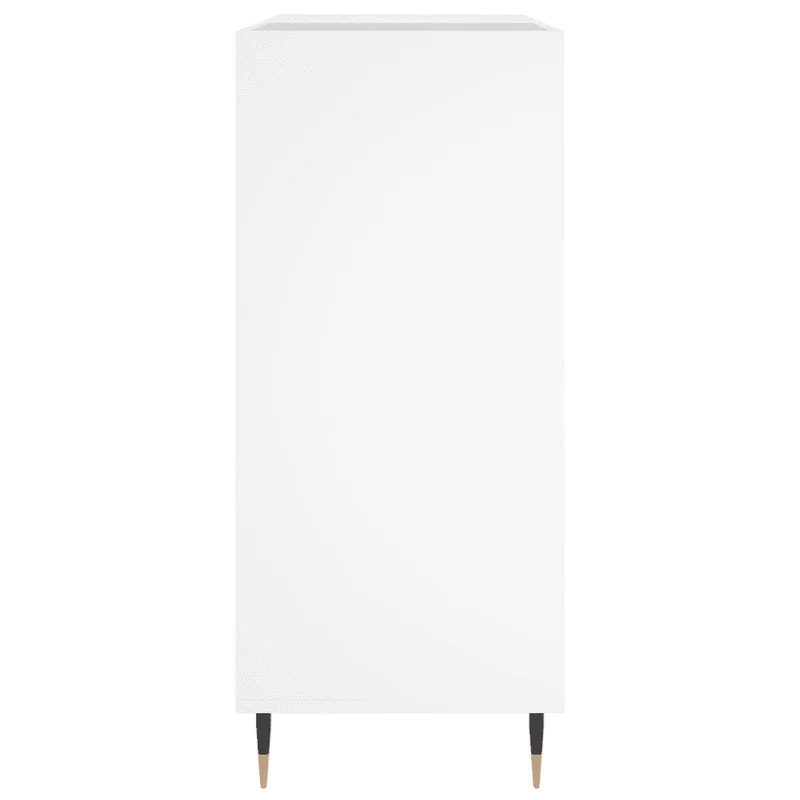 Armoire à disques classique spacieuse 84,5 x 38 x 89 cm meuble robuste style industriel en bois blanc 02_0049159