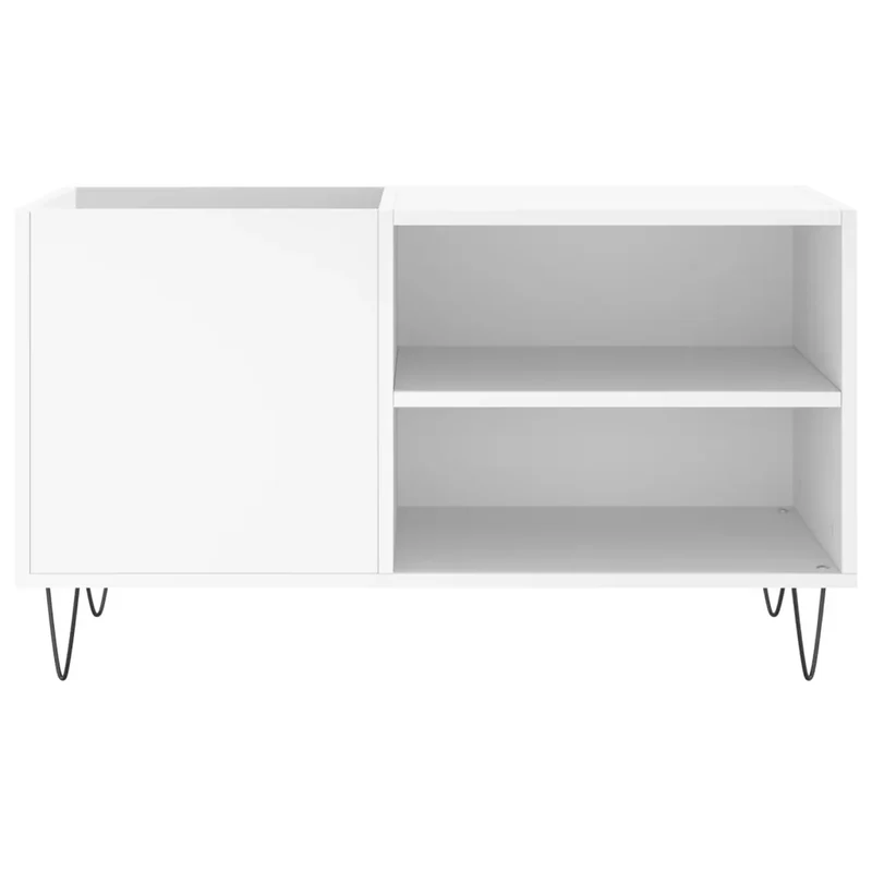 Armoire à disques moderne rangement classique 85 x 38 x 48 cm en bois d'ingénierie blanc 02_0049107