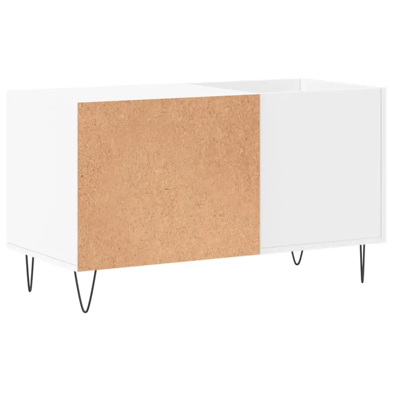 Armoire à disques moderne rangement classique 85 x 38 x 48 cm en bois d'ingénierie blanc 02_0049107