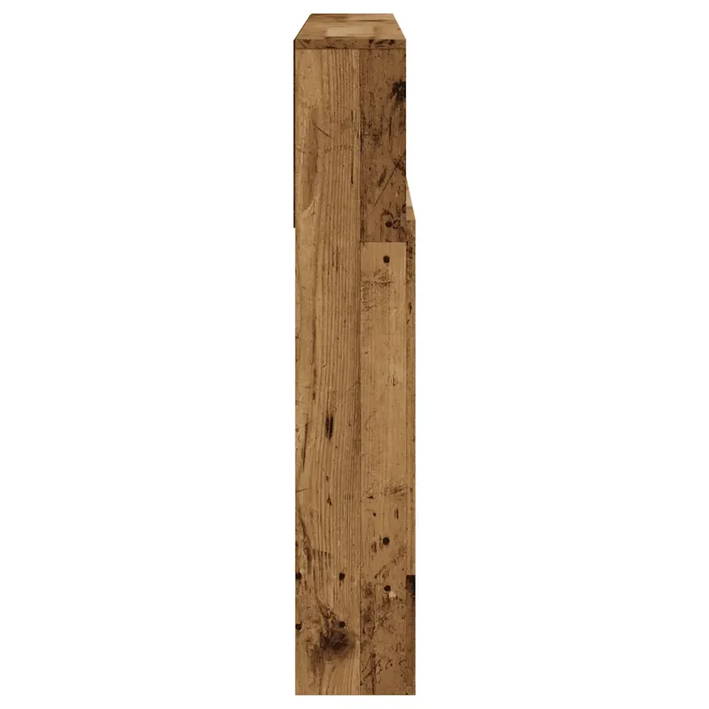 Armoire de tête de lit contemporaine rangement pratique 120 x 19 x 103 cm en bois d'ingénierie vieux bois 02_0050954