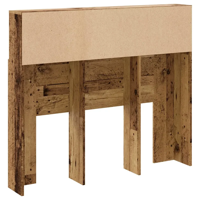 Armoire de tête de lit contemporaine rangement pratique 120 x 19 x 103 cm en bois d'ingénierie vieux bois 02_0050954