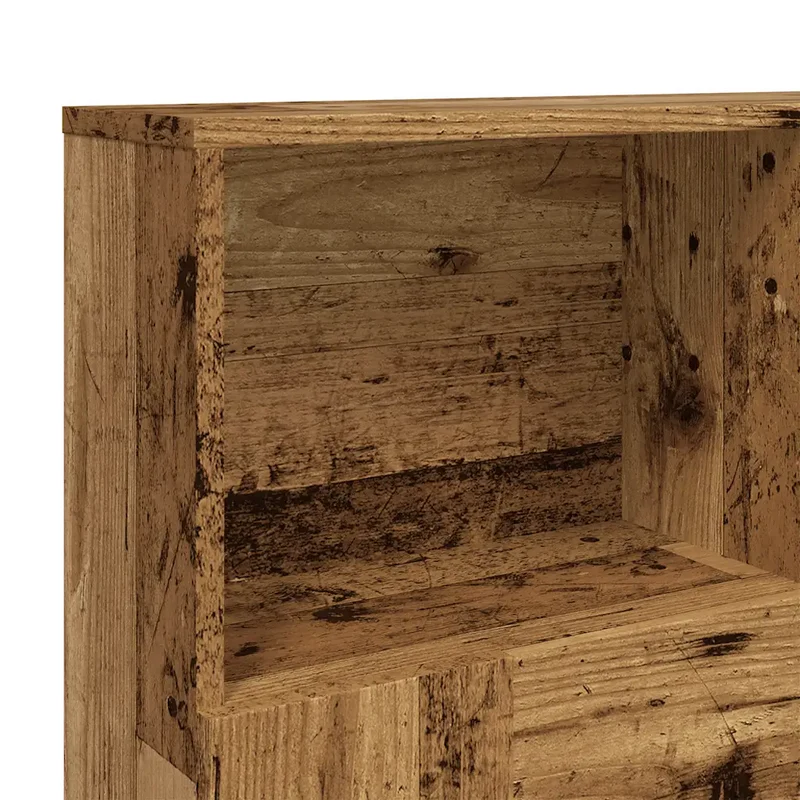 Armoire de tête de lit contemporaine rangement pratique 120 x 19 x 103 cm en bois d'ingénierie vieux bois 02_0050954