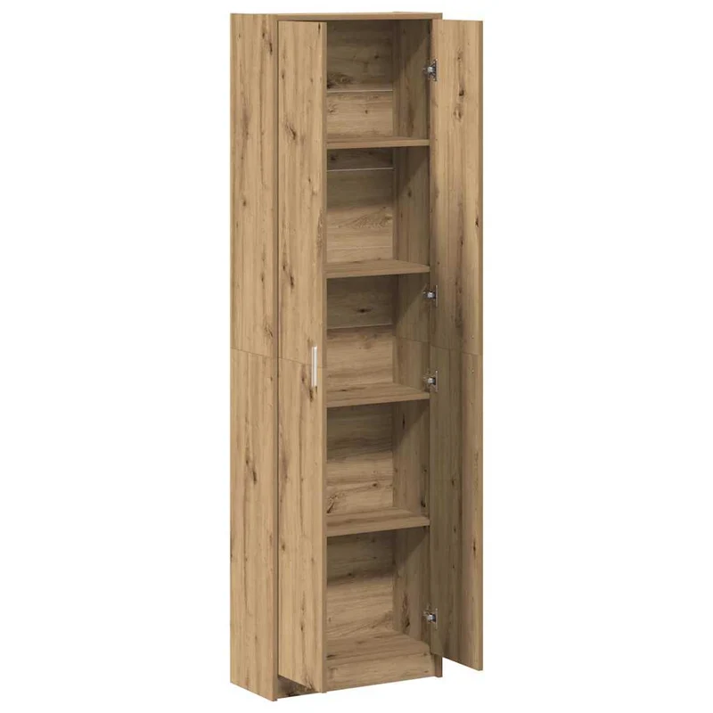 Armoire moderne bois d'ingénierie rangement 55 x 25 x 189 cm design épuré en bois chêne artisanal 02_0055922