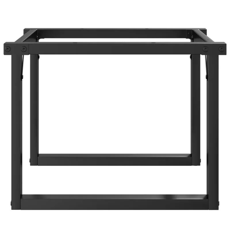 Pieds de table en O industriel salon 50 x 40 x 38 cm robustes et durables en acier noir 02_0047213