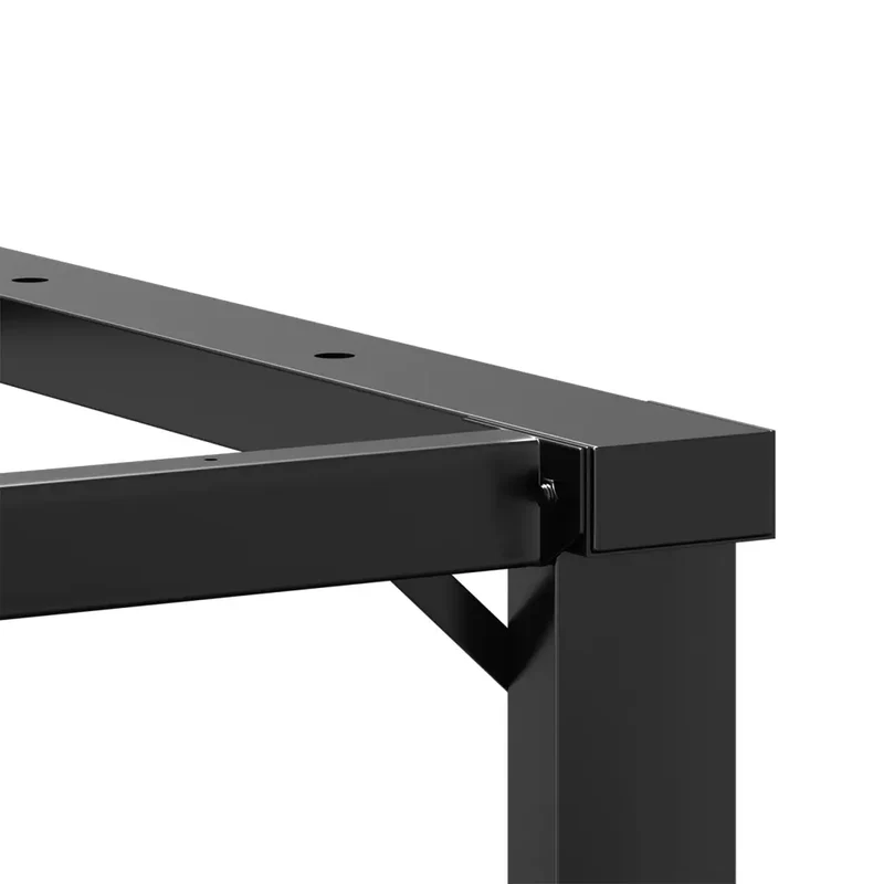 Pieds de table en O industriel salon 50 x 40 x 38 cm robustes et durables en acier noir 02_0047213