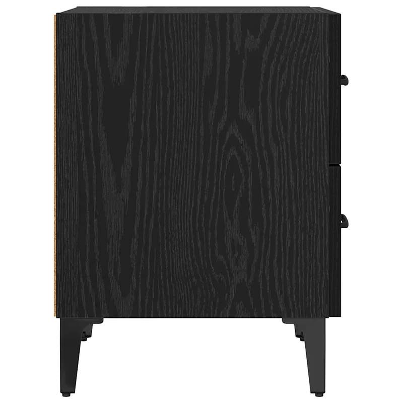 Table de chevet rustique avec tiroir rangement 40 x 35 x 47,5 cm en bois d'ingénierie chêne noir 02_0052685