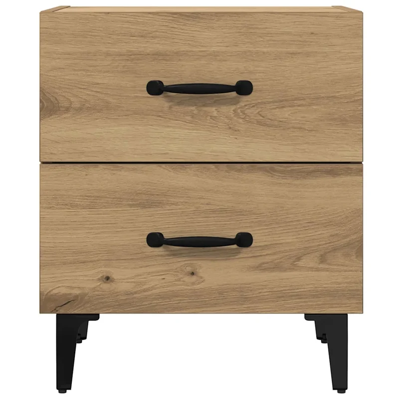 Table de chevet rustique avec tiroir rangement 40 x 35 x 47,5 cm en bois d'ingénierie chêne artisanal 02_0052683