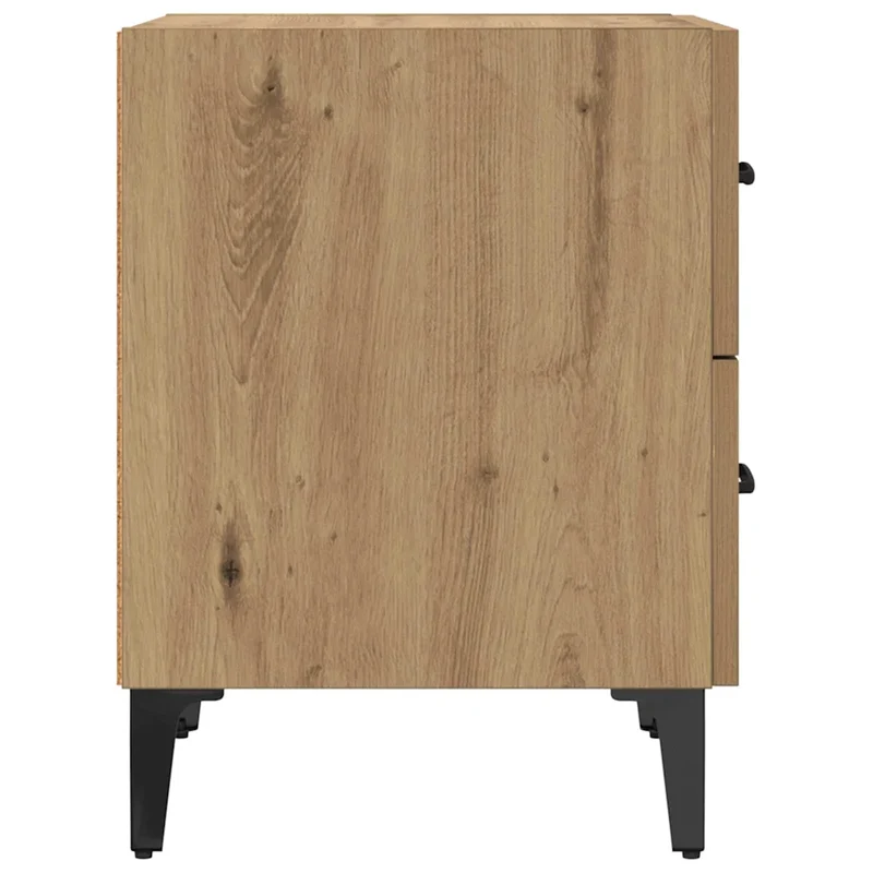 Table de chevet rustique avec tiroir rangement 40 x 35 x 47,5 cm en bois d'ingénierie chêne artisanal 02_0052683